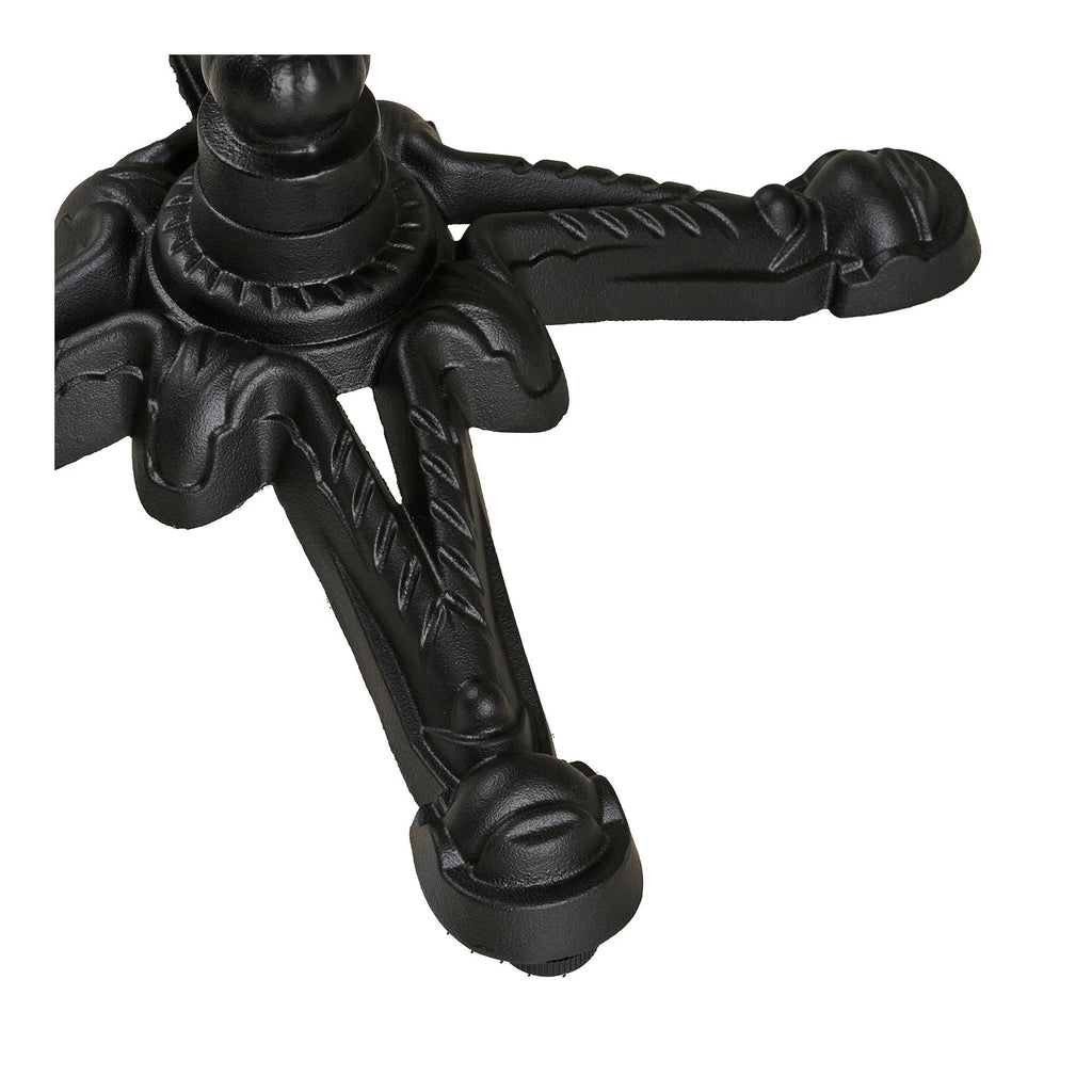 Piètement en fonte noire orné style griffes pour table bistro marbre gris 60x60 cm
