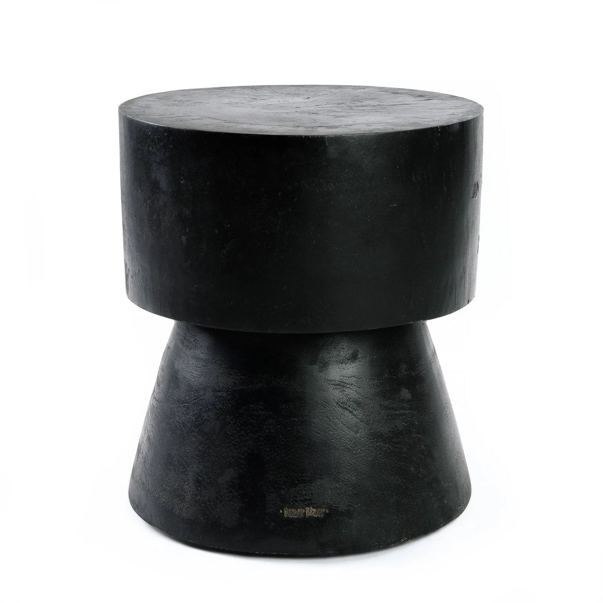 Tabouret en bois de suar noir 45 cm design épuré