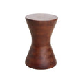 Table d’appoint en manguier brun forme sablier H45 cm