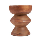 Tabouret sculptural en bois de suar brun naturel – H50 cm