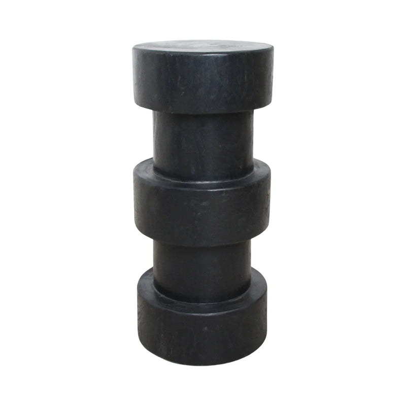 Säulenhocker aus Teakholz in Schwarz – H 65 cm