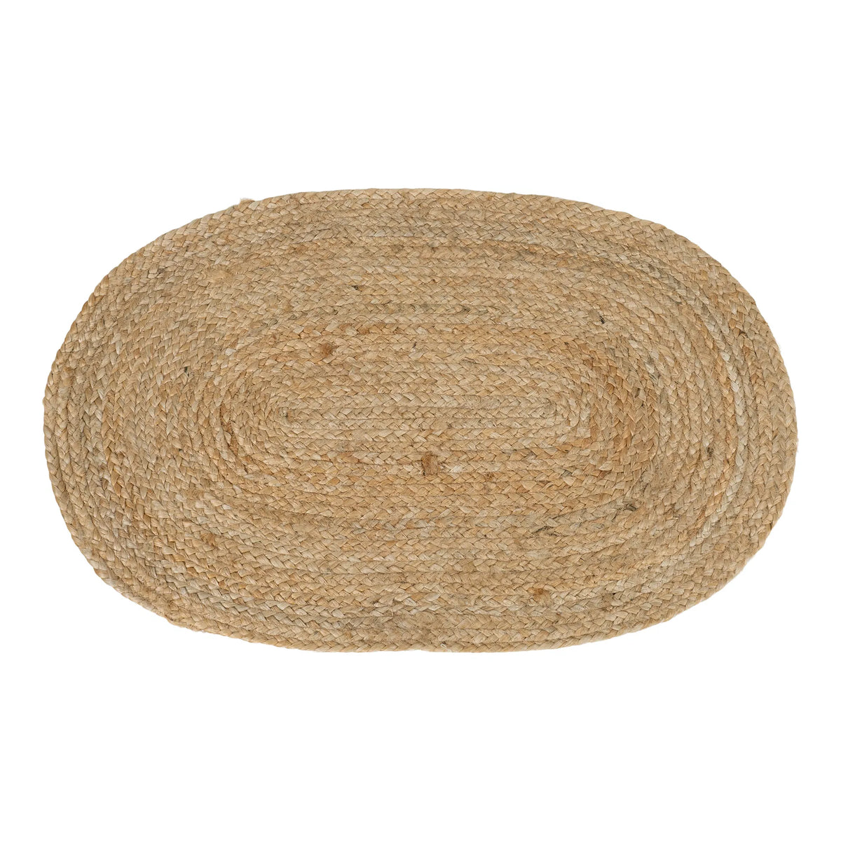 Tapis d’entrée ovale en jute tressée naturelle – 50x80 cm
