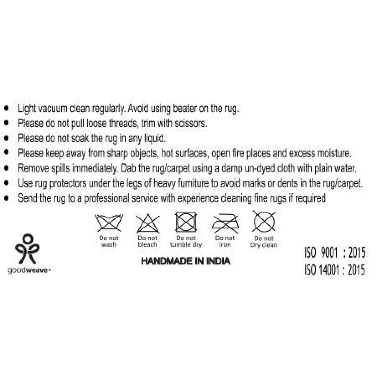 Instruction d’entretien pour Tapis rectangulaire en laine naturelle bouclée salon