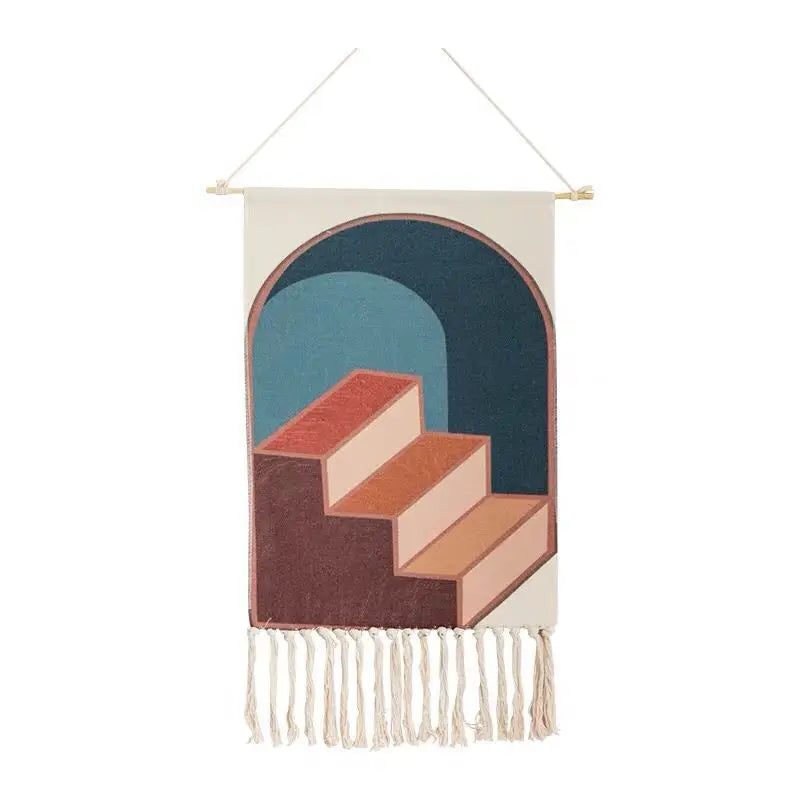Tenture murale boho avec franges
