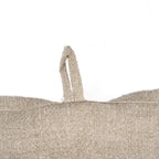 Coussin en lin beige naturel motif poisson écru texturé