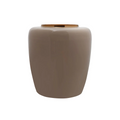 Vase Artisse 100 Taupe Gold en céramique brillante avec bord en or métallique