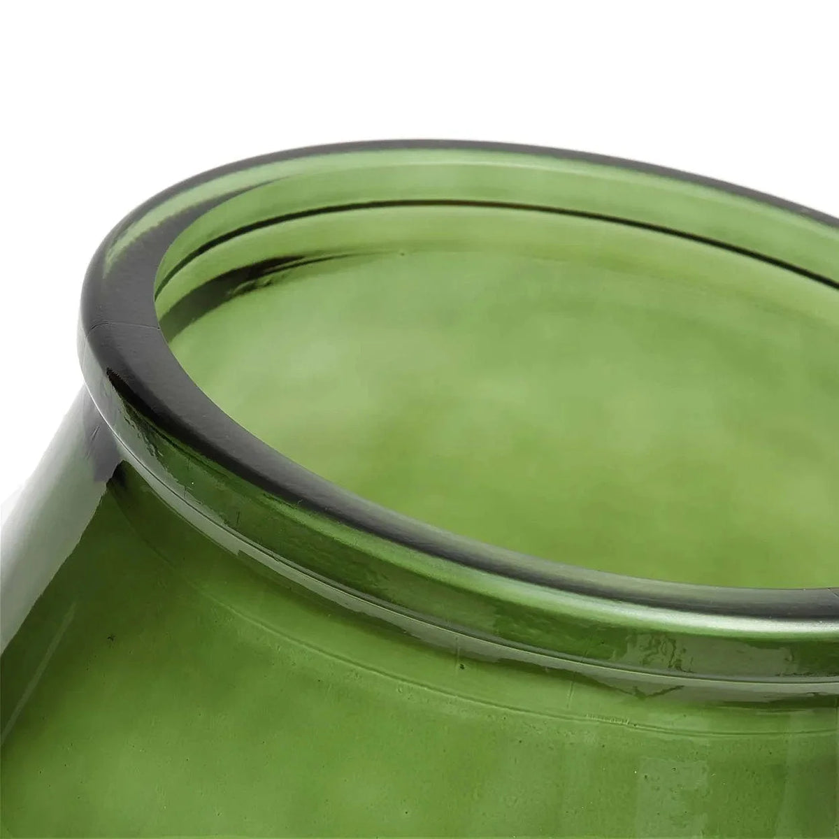 Vase ovale en verre recyclé vert effet dégradé, H23 cm