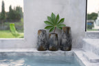 Vase en terre cuite gris antique effet minéral – H22 cm
