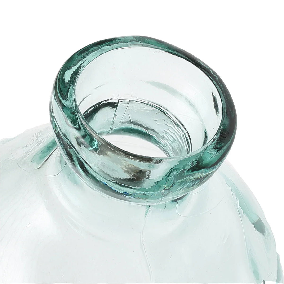 Vase en verre transparent ondulé bleu moderne – H73 cm
