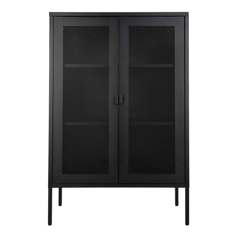 Vitrine en métal noir ajouré à portes grillagées – 80x40 cm